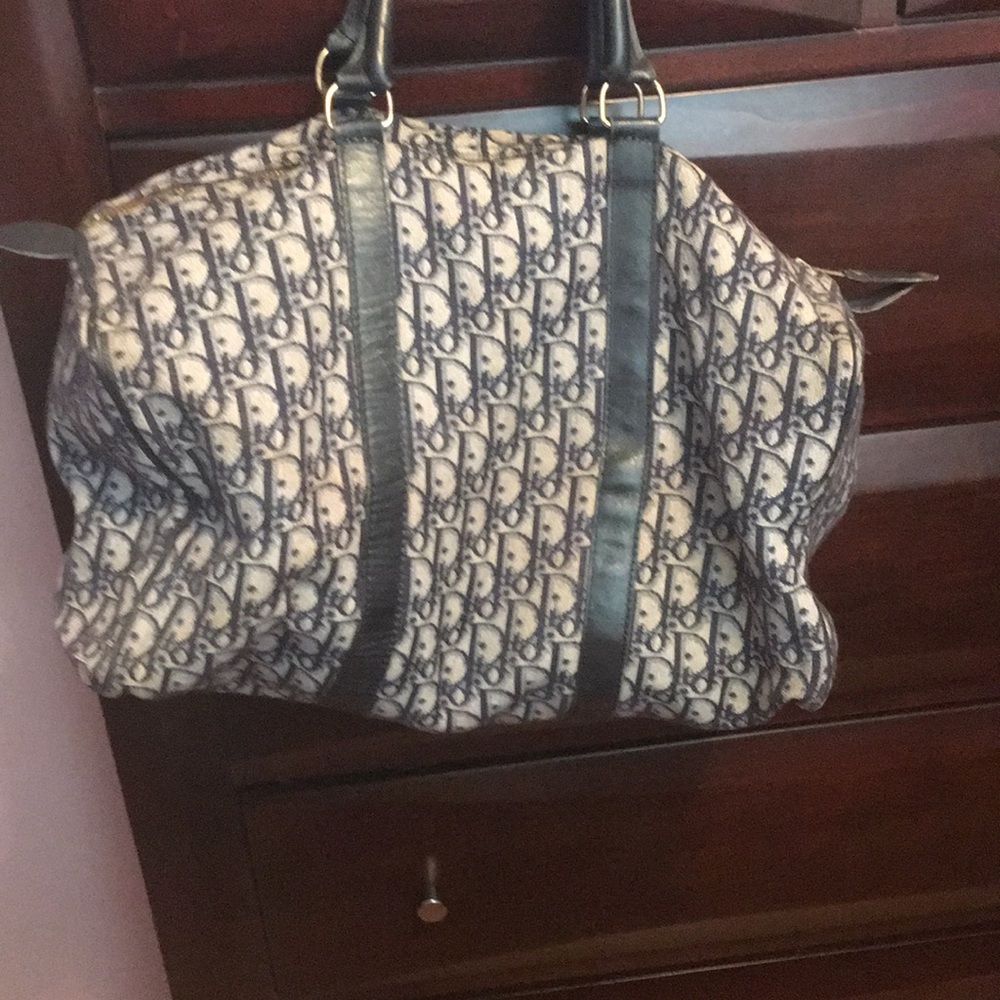 Vintage Dior travel overnight duffle bag carry on